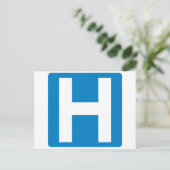 Hospital Zone Highway Sign Briefkaart (Staand voorkant)