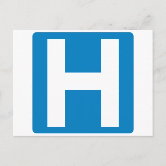 Hospital Zone Highway Sign Briefkaart (Voorkant)