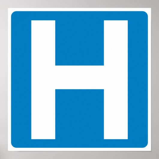 Hospital Zone Highway Sign Poster (Voorkant)