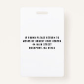 Hospitalist Doctor Arts ID Fotobadge Badge (Achterkant)