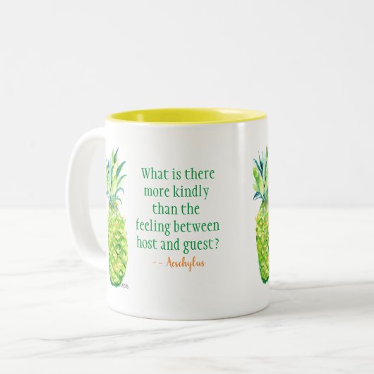 Hospitaliteit ananas Gastheer Mok (Voorkant links)