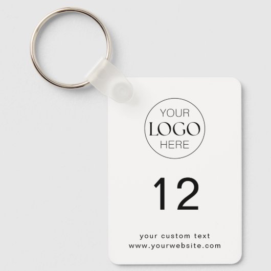Hospitality Business Logo Kamernummer Minimalistis Sleutelhanger (Voorkant)