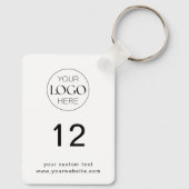 Hospitality Business Logo Kamernummer Minimalistis Sleutelhanger (Achterkant)