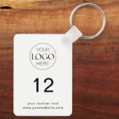 Hospitality Business Logo Kamernummer Minimalistis Sleutelhanger (Achterkant)