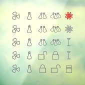 Hospitality cling labels for switches. Grey. Small Raamsticker (Vel 3)