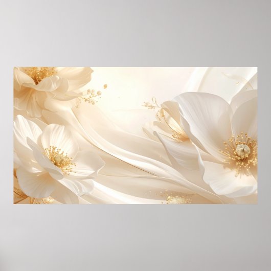 Hospitality Grandeur: A Fluid Floral and Silk Wall Poster (Voorkant)