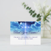 Hospitality: Illuminated Cros "Glad You Came" Card Briefkaart (Staand voorkant)