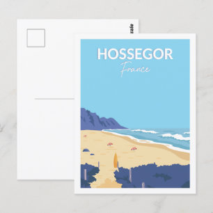 Hossegor Frankrijk Beroemde Reisplaats Illustratie Briefkaart
