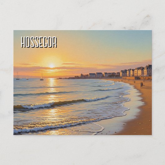 Hossegor Frankrijk Sunset strand Briefkaart (Voorkant)