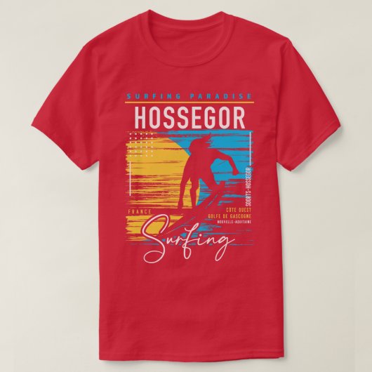 Hossegor Surfing Retro Surf Graphic Surfer T-shirt (Design voorkant)