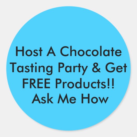 Host A Chocolate Tasting Party Ronde Sticker (Voorkant)
