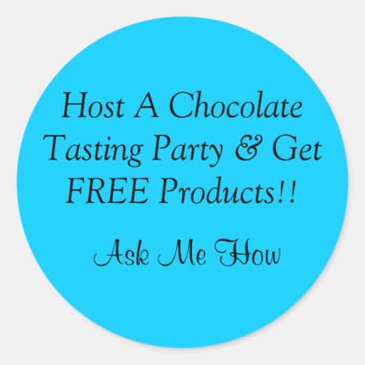 Host A Chocolate Tasting Party Ronde Sticker (Voorkant)