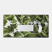 Hosta Bladeren en wit Ornithogalum Floral Bureaumat (Keyboard & Muis)