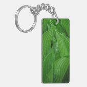 Hosta Bladeren Met Regendruppels Acryl Sleutelhang Sleutelhanger (Voorkant Links)