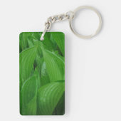 Hosta Bladeren Met Regendruppels Acryl Sleutelhang Sleutelhanger (achterkant)