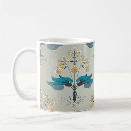 hosta, bloemmotief. koffiemok (Links)