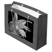 Hosta Flower Zwart & Wit Elegant Classic Floral Groot Cadeauzakje (Achterkant Gekanteld)