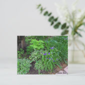 Hosta Garden met Briefkaart met paarse bloemen (Staand voorkant)