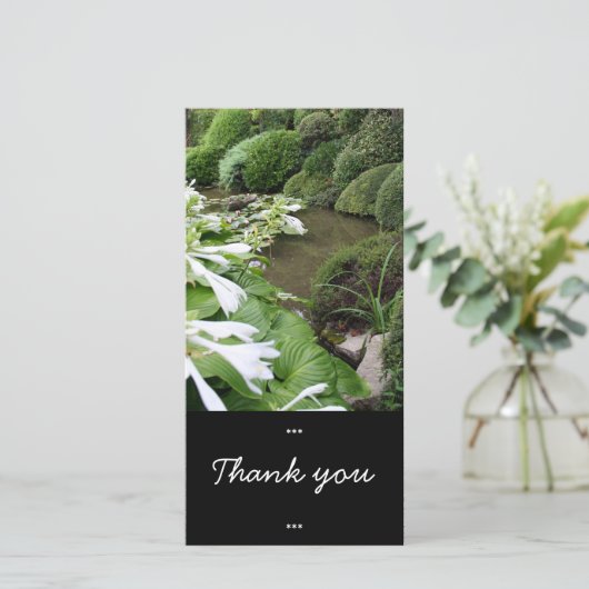 Hosta in een Zen Garden Bedankt voor je fotokaart (Staand voorkant)