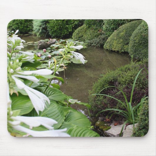Hosta in een Zen Garden Mousepad Muismat (Voorkant)