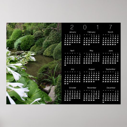 Hosta in Zen Garden Calendar Poster 2017 (Voorkant)