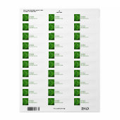 Hosta Leaves met Raindrops-labels voor retouradres Etiket (Full Sheet)