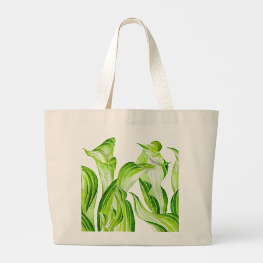 'Hosta met de Mosta' op een Canvas tas (Achterkant)