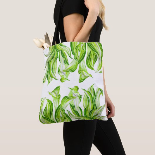 'Hosta met de Mosta' op een Canvas tas (Dichtbij)