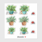 Hosta Planten en lieveheersbeestjes Sticker (Vel)