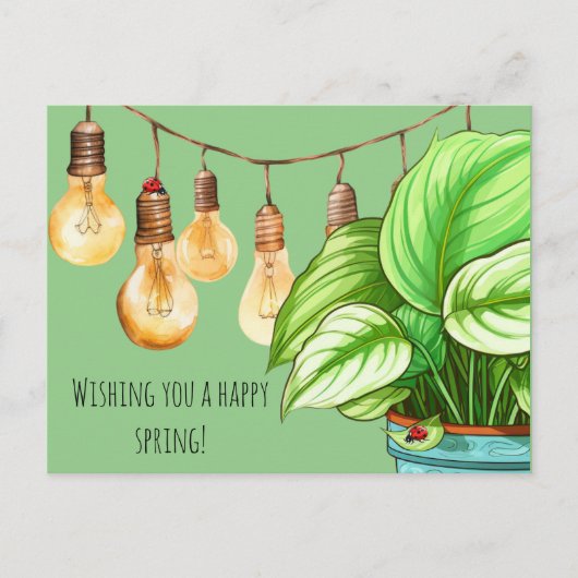 Hosta Planten en lieveheersbeestjes Uitnodiging Briefkaart (Voorkant)