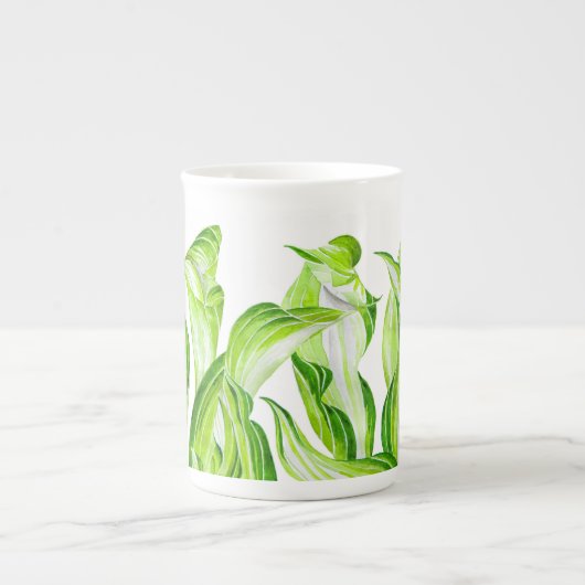 'Hosta with the Mosta' op een Bone China Mok (Voorkant)