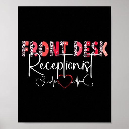 Hostal Receptionist Office Valentine Nursing Tee W Poster (Voorkant)