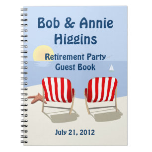 Hostboek met leerstoel Retirement Party Notitieboek