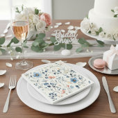 Hostess Blue Floral Watercolor Event Servet