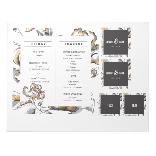 Hostess Box Custom Inside Hoesje - Routebeschrijvi Notitieblok (Voorkant)