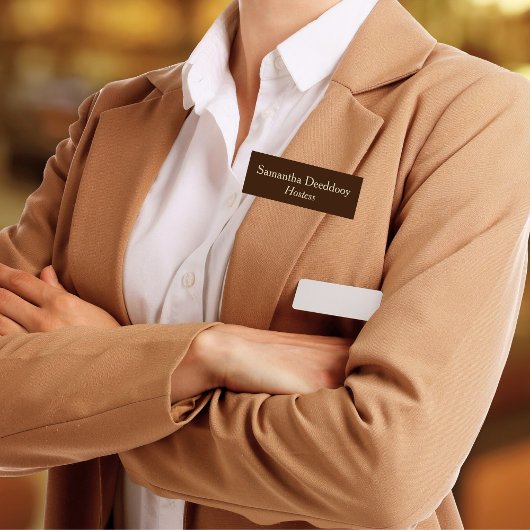 Hostess Brown Naamplaatje