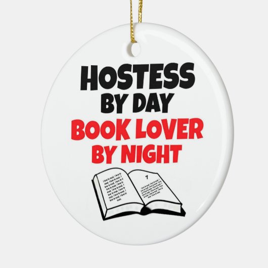Hostess by Day Boekenliefhebber bij nacht Keramisch Ornament (Links)