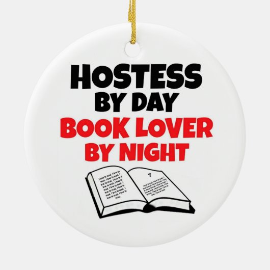 Hostess by Day Boekenliefhebber bij nacht Keramisch Ornament (Achterkant)