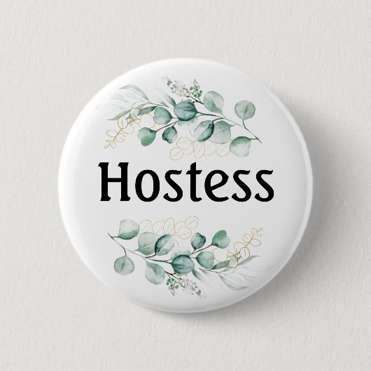 Hostess Eucalyptus Vrijgezellenfeest Gifts Wedding Ronde Button 5,7 Cm (Voorkant)