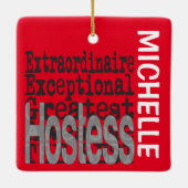 Hostess Extraordinaire CUSTOM Keramisch Ornament (Achterkant)