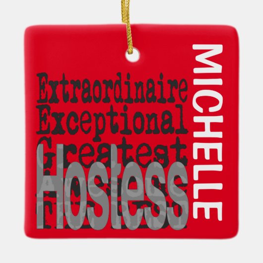 Hostess Extraordinaire CUSTOM Keramisch Ornament (Voorkant)