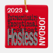 Hostess Extraordinaire CUSTOM Keramisch Ornament (Voorkant)