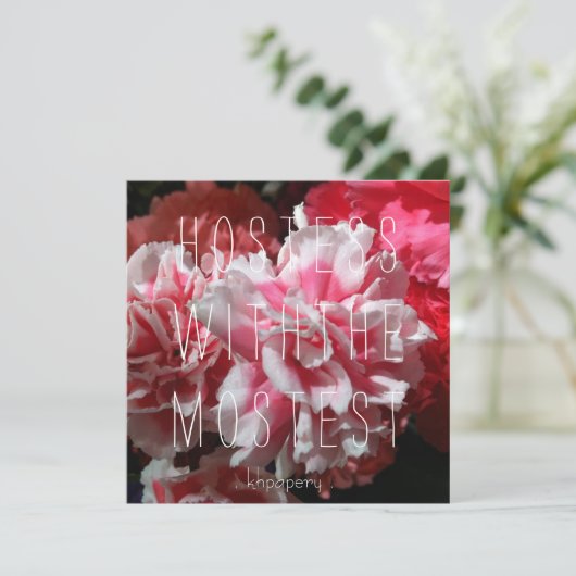 Hostess met de meeste! bedankkaart kaart (Staand voorkant)