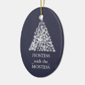 Hostess met de meeste kerstdagen keramisch ornament (Links)