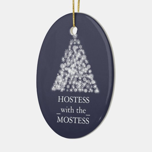 Hostess met de meeste kerstdagen keramisch ornament (Links)