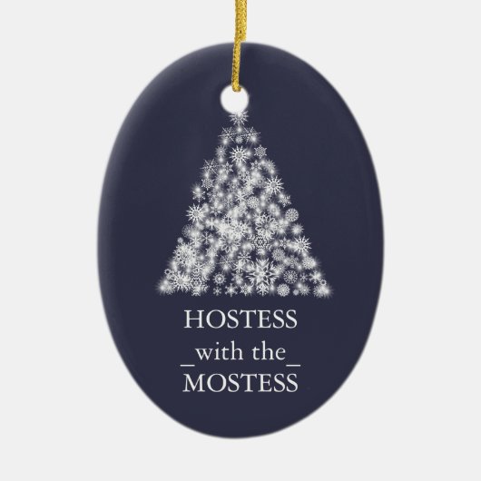 Hostess met de meeste kerstdagen keramisch ornament (Voorkant)