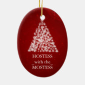 Hostess met de meeste kerstdagen keramisch ornament (Achterkant)