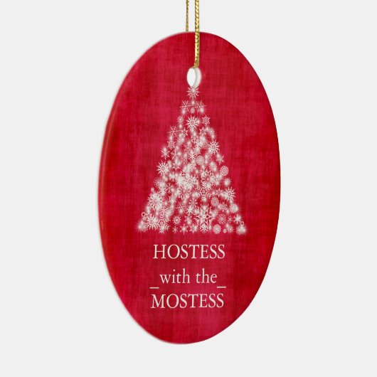 Hostess met de meeste kerstdagen keramisch ornament (Rechts)