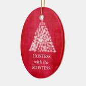 Hostess met de meeste kerstdagen keramisch ornament (Links)