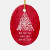 Hostess met de meeste kerstdagen keramisch ornament (Voorkant)
